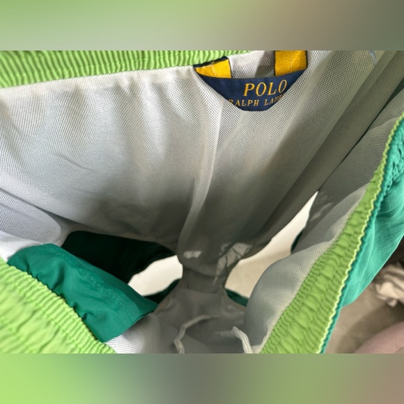 Polo Ralph Lauren Men’s Swim Trunks Size XL Dark Green Shorts Lime Green Pony - Picture 8 of 8